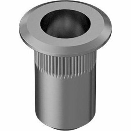 BSC PREFERRED Zinc-Plated Steel Heavy-Duty Rivet Nut Open End M4x.7 Interior Thread 2.0-3.3mm Material Thick, 25PK 95105A171